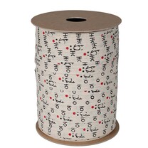 Baumwoll Ringelband creme HoHoHo mit Pappspule Baumwoll Ringelband creme HoHoHo mit Pappspule