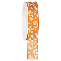 Baumwollband orange Margariten weiß Baumwollband orange Margariten weiß