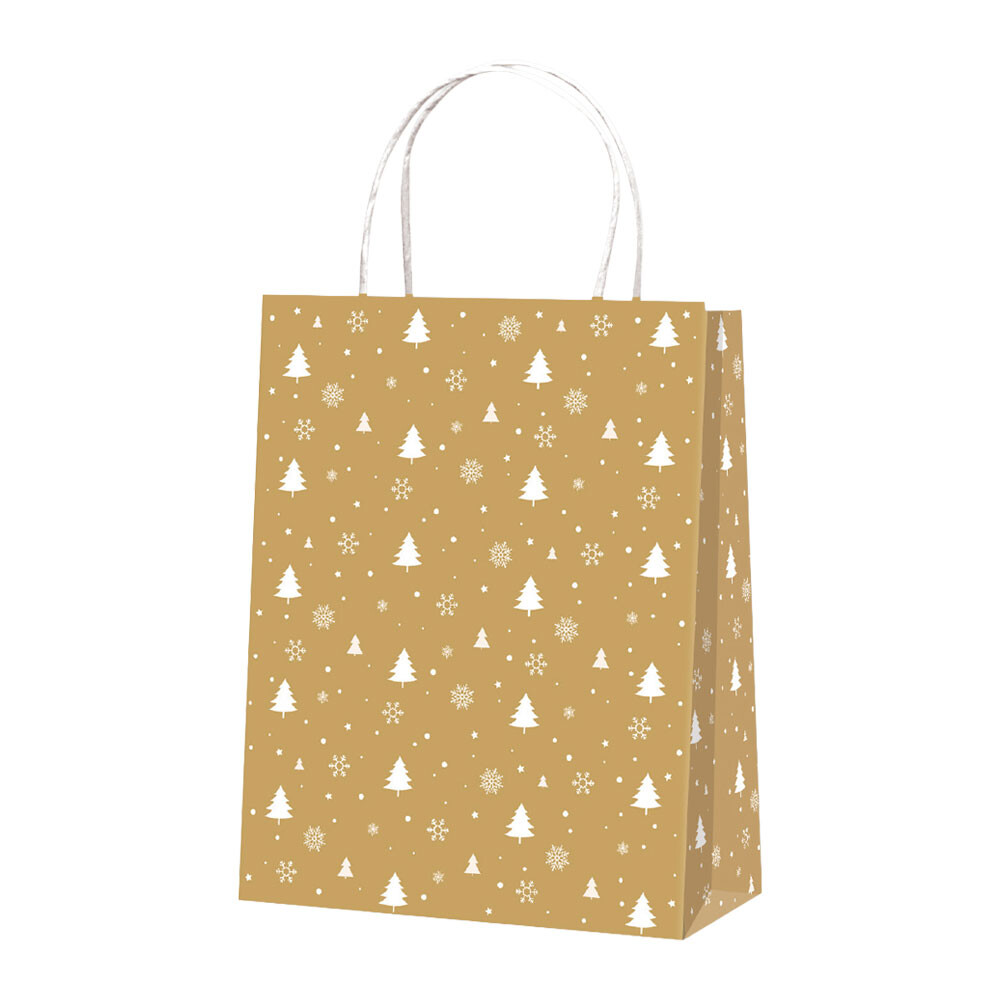 BB Geschenk-Tragetaschen gold Tannenbäume BB Geschenk-Tragetaschen gold Tannenbäume