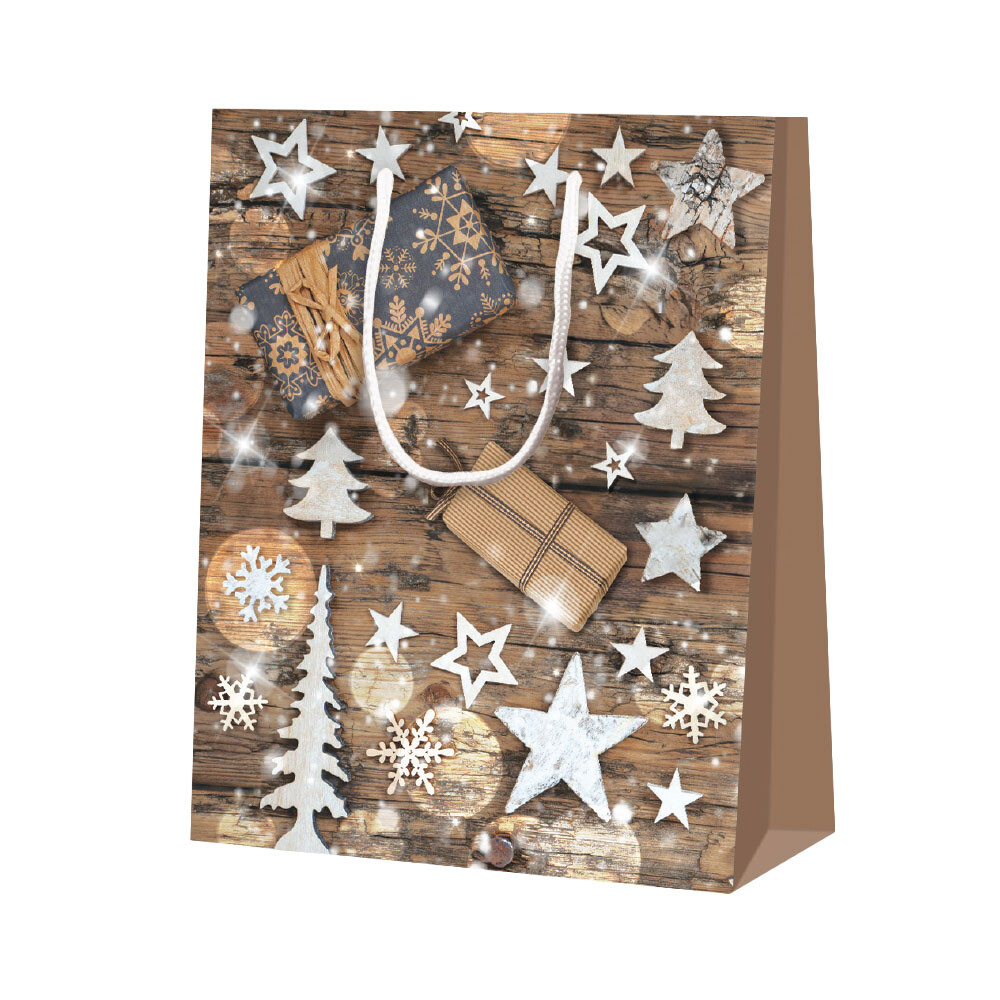BB Geschenk-Tragetaschen matt Holzoptik Winterzauber BB Geschenk-Tragetaschen matt Holzoptik Winterzauber