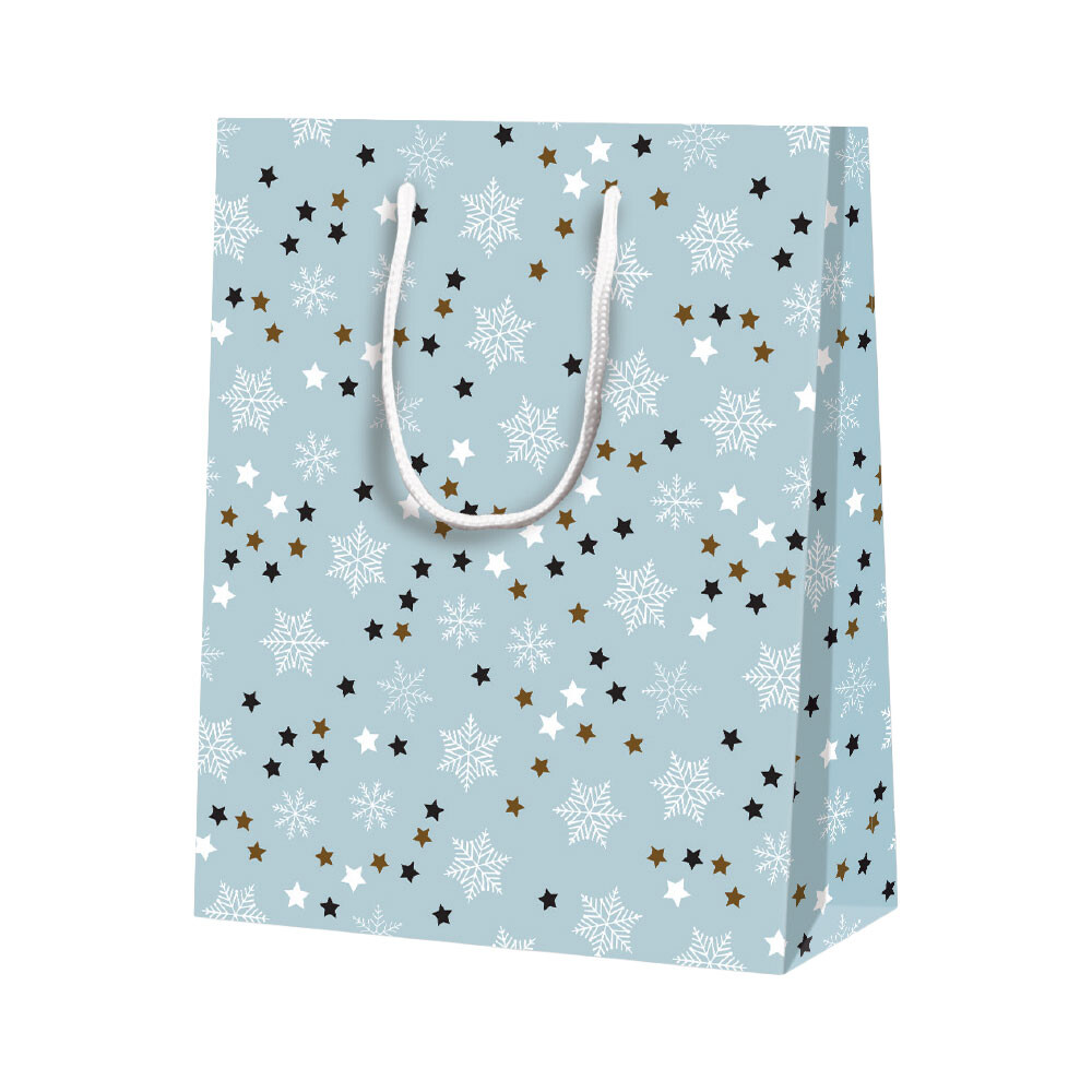 BB Geschenk-Tragetaschen matt Schneeflocken-Sterne BB Geschenk-Tragetaschen matt Schneeflocken-Sterne