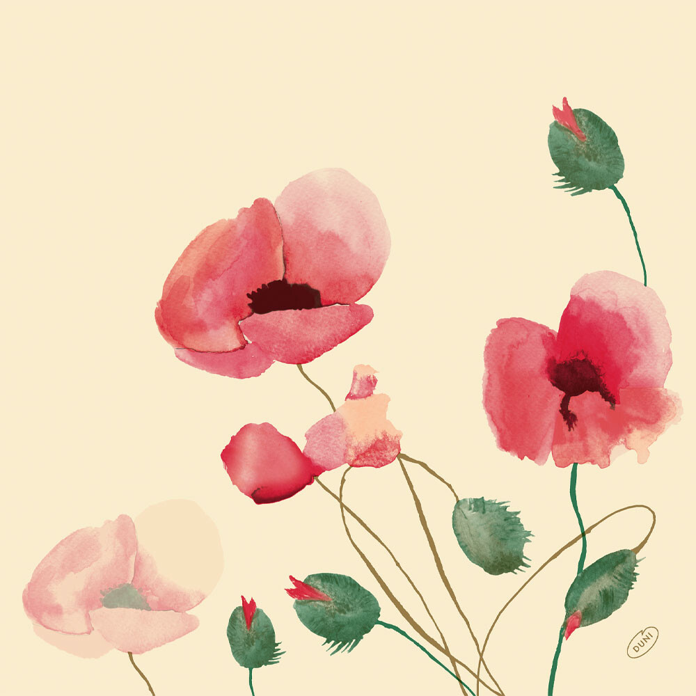 Bio Dunisoft-Servietten - 40 x 40 cm 14 Poppy Charm Bio Dunisoft-Servietten - 40 x 40 cm 14 Poppy Charm