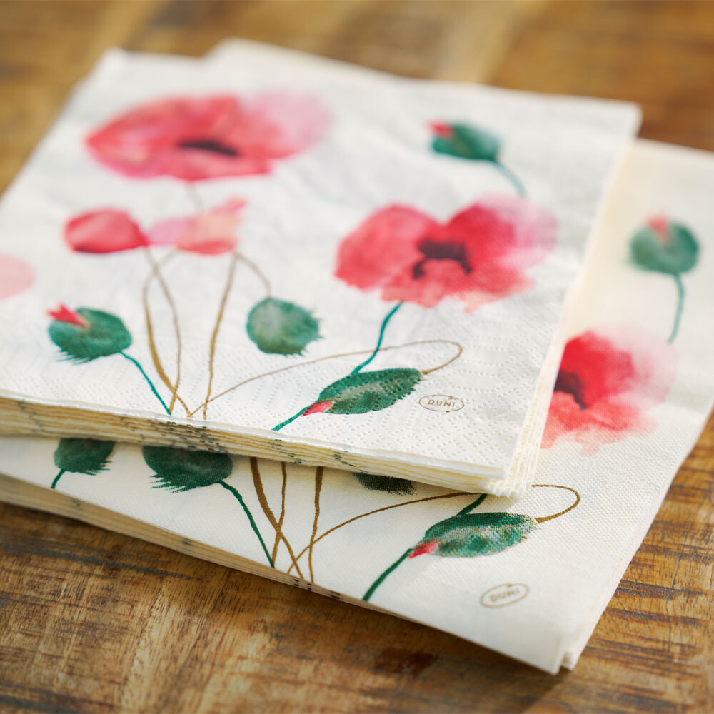Bio Dunisoft-Servietten - 40 x 40 cm 14 Poppy Charm Bio Dunisoft-Servietten - 40 x 40 cm 14 Poppy Charm