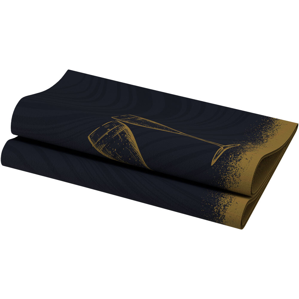 Bio Dunisoft-Servietten Sparkly Cheers Black