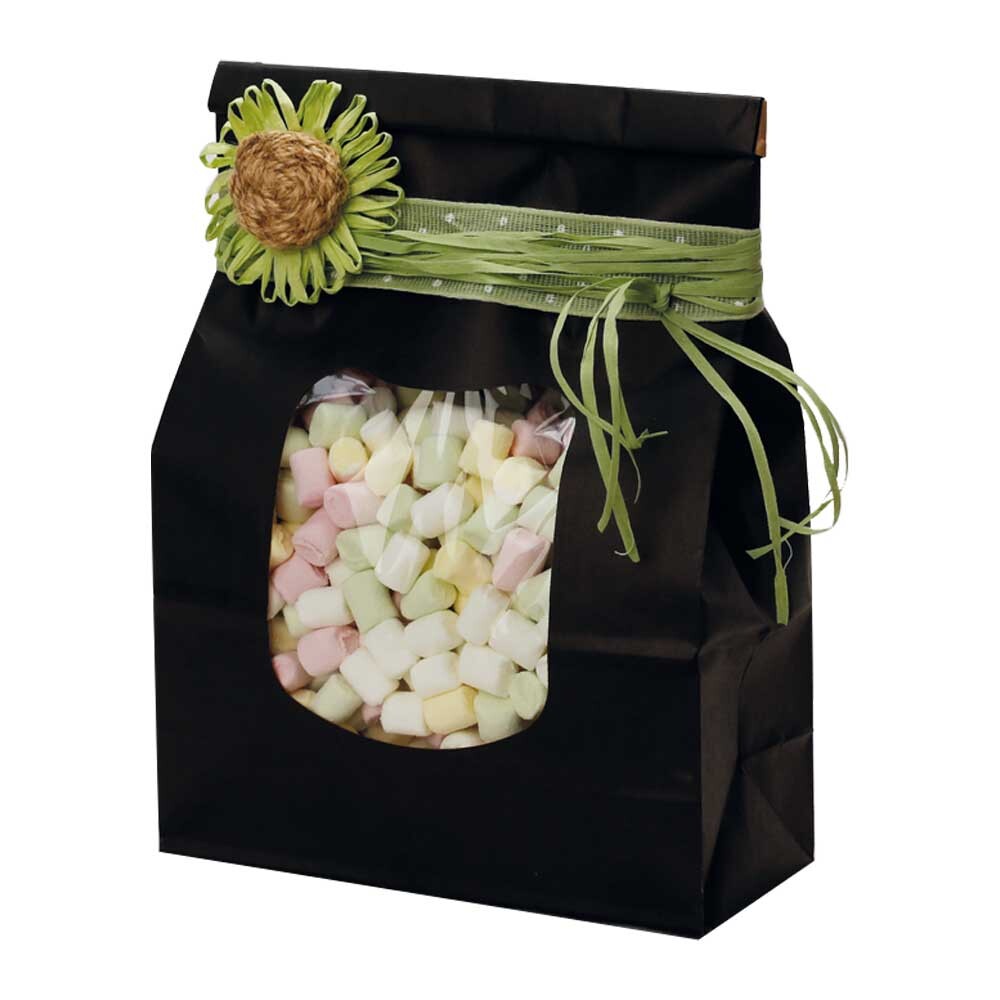 Blockbodenbeutel schwarz 1000g mit Fenster und Clip Blockbodenbeutel schwarz 1000g mit Fenster und Clip