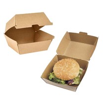 Burger Box aus Kraftpapier unbeschichtet Burger Box aus Kraftpapier unbeschichtet