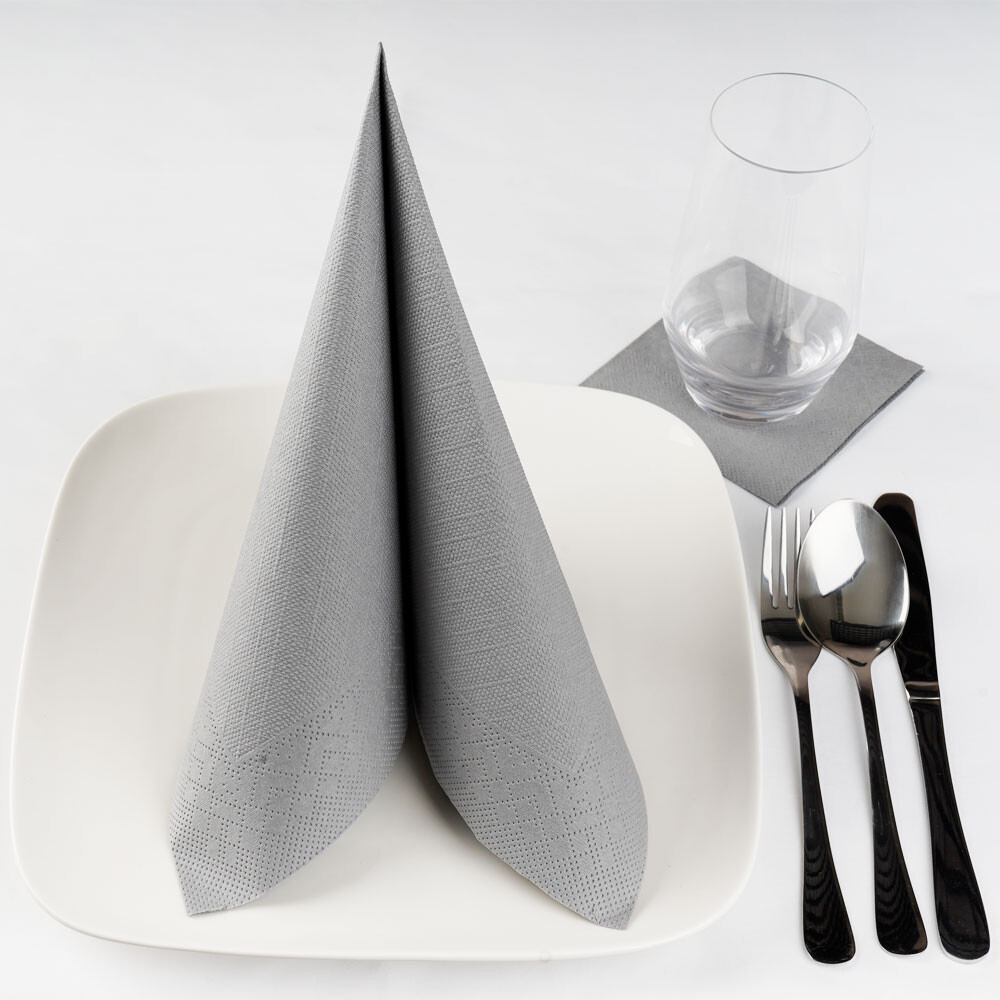 Cocktailservietten 24 x 24 cm 2-lagig grau Cocktailservietten 24 x 24 cm 2-lagig grau