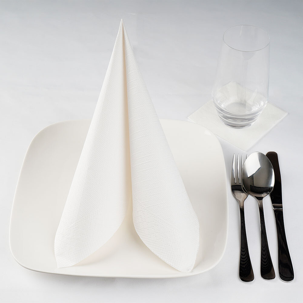 Cocktailservietten 24 x 24 cm 2-lagig weiß