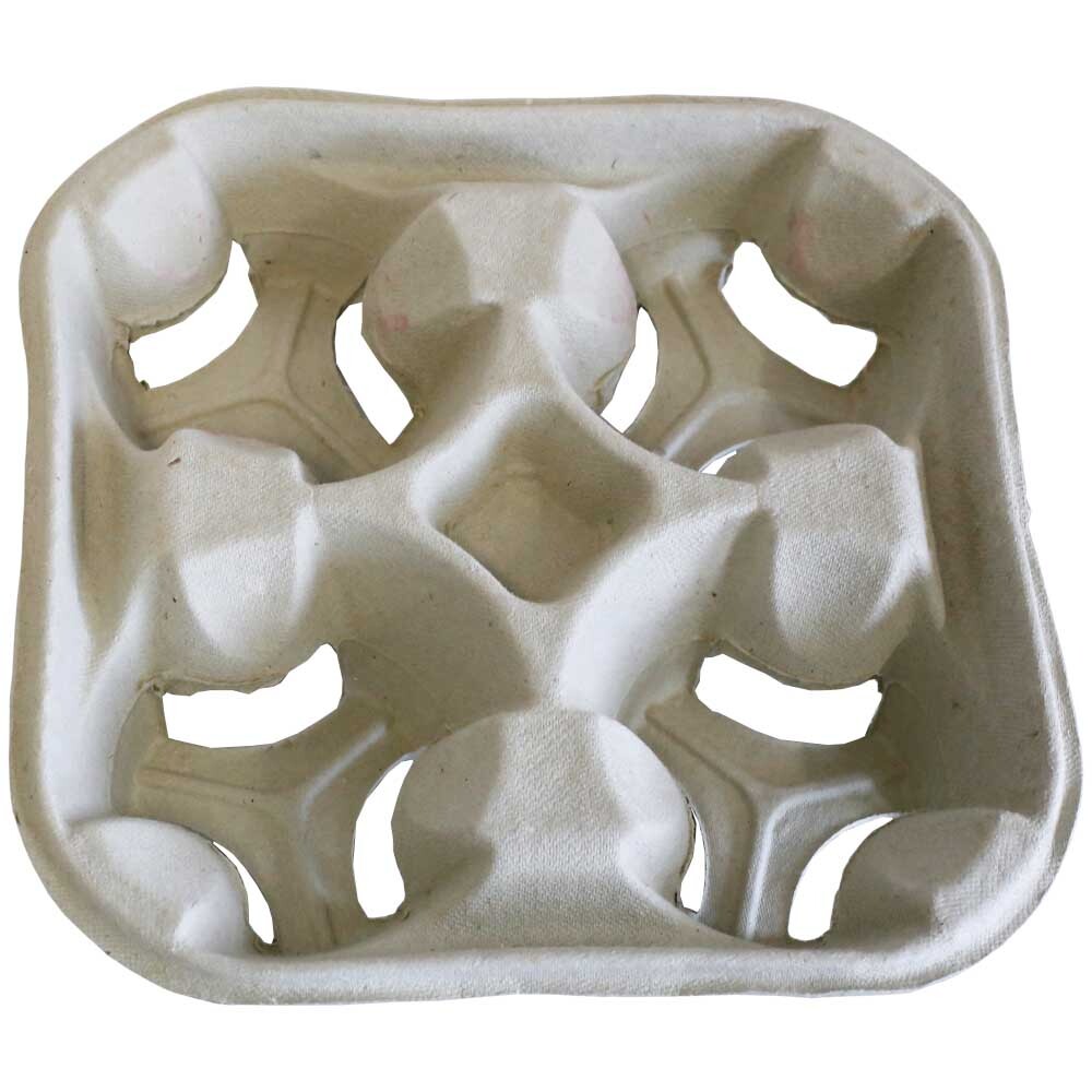 Cup Carrier aus Papierfaser für 4 Becher Cup Carrier aus Papierfaser für 4 Becher