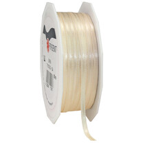Doppelsatinband mit Webkante creme Doppelsatinband mit Webkante creme