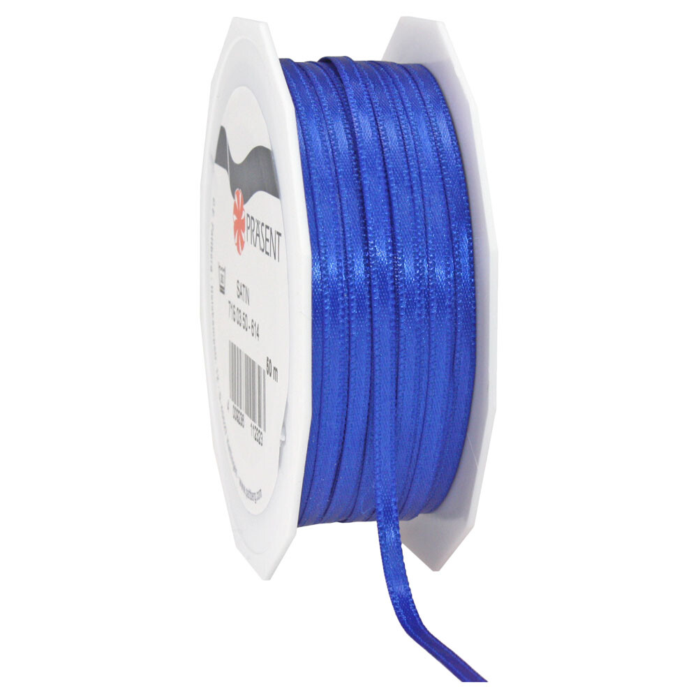 Doppelsatinband mit Webkante kornblau