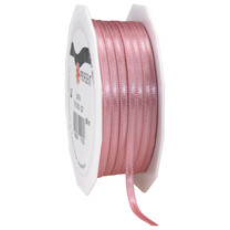 Doppelsatinband mit Webkante rosé Doppelsatinband mit Webkante rosé