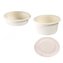 Dressingbecher rund aus Bagasse