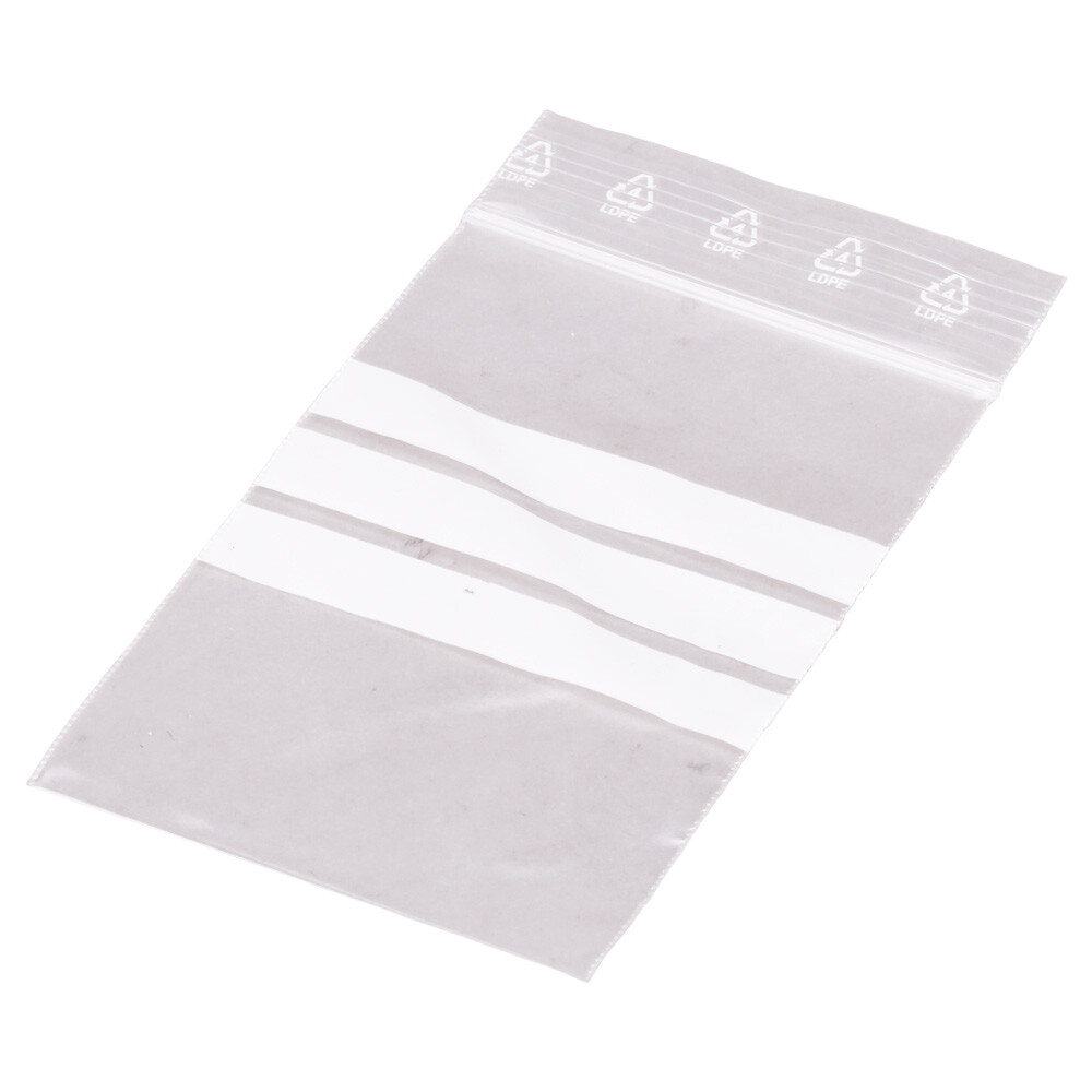 Druckverschlussbeutel mit Beschriftungsfeld 80 x 120 x 0.050 mm