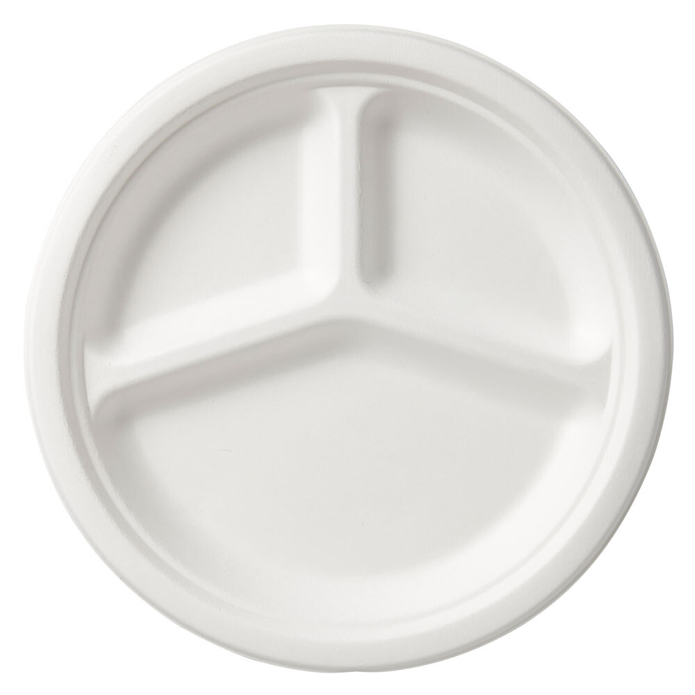 Bagasse-Einwegteller Mit 4 Fächern – 27,9 Cm, 50 Stück, Perfekt Für Partys & Picknicks