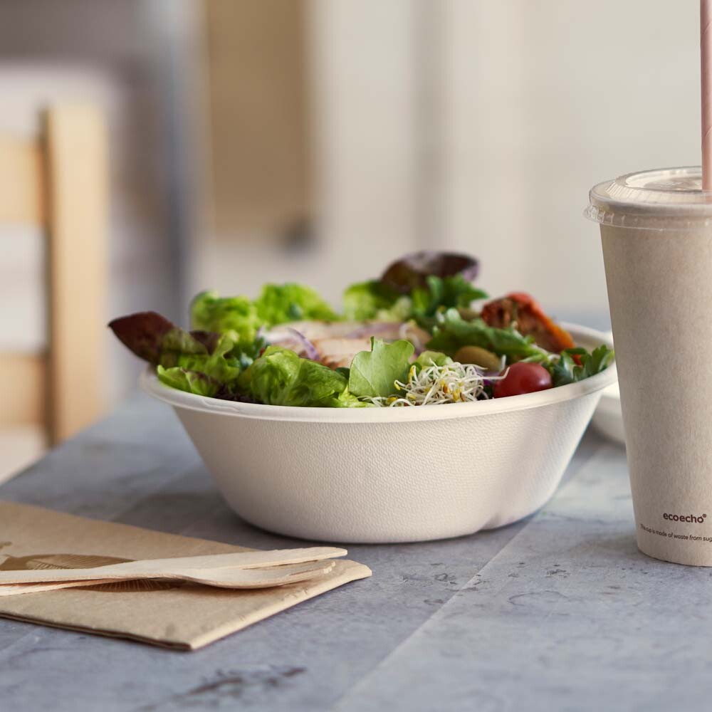 Duni Food - Bagasse-Salatschalen rund braun 800 ml Duni Food - Bagasse-Salatschalen rund braun 800 ml
