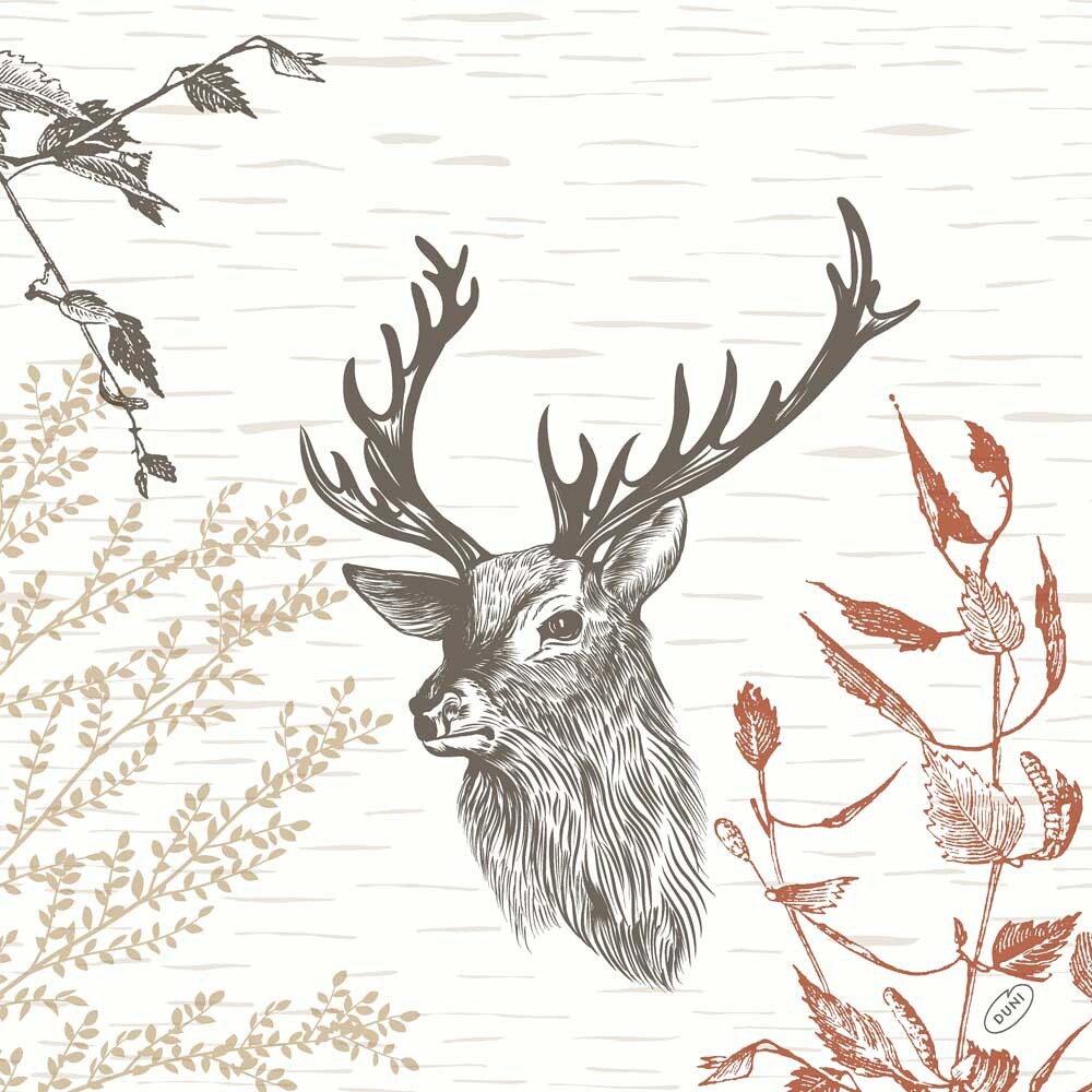 Duni Klassik-Servietten - 40x40 cm Wood  Deer
