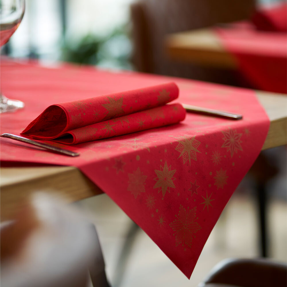 Duni Mitteldecken Bio Dunicel 84 x 84 cm Gastropackung Stargazing Red Duni Mitteldecken Bio Dunicel 84 x 84 cm Gastropackung Stargazing Red