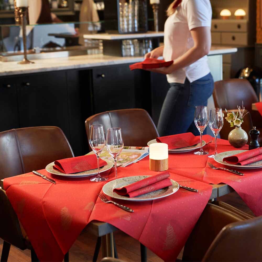 100x DUNI Dunisilk Mitteldecken 84x84cm - Linnea Bordeaux