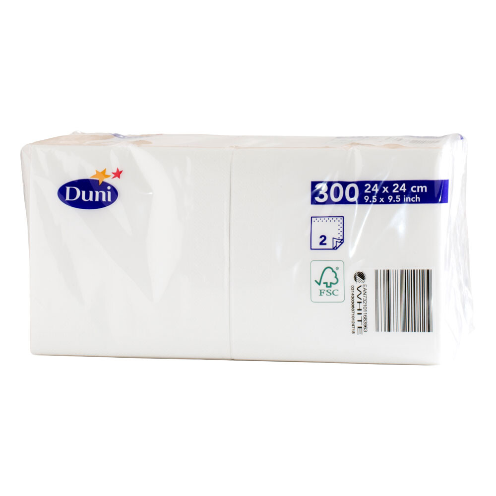 Duni Zelltuch Servietten 2-lagig 24 x 24 cm weiß Duni Zelltuch Servietten 2-lagig 24 x 24 cm weiß