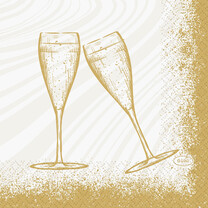 Duni Zelltuch-Servietten - 24 x 24 cm Sparkly Cheers White 211612