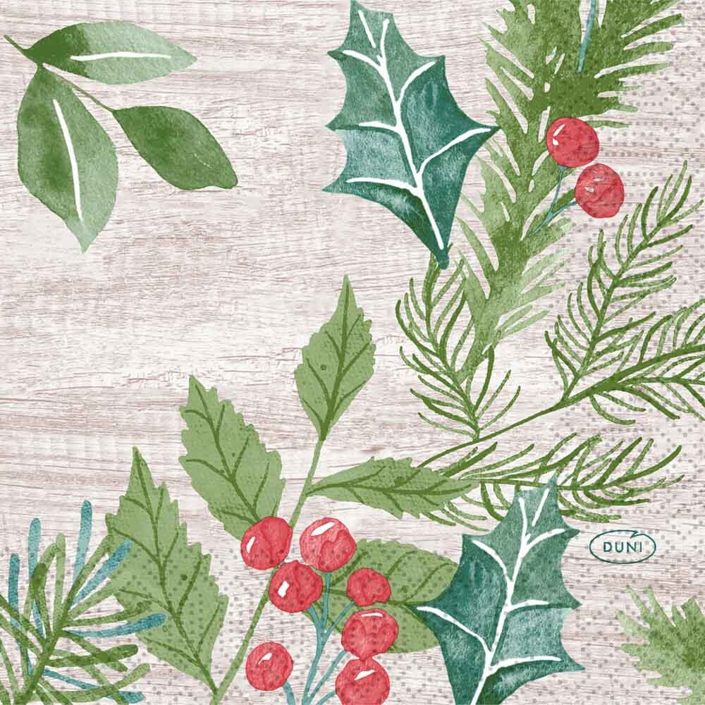 Duni Zelltuch-Servietten - 24 x 24 cm Winter Greenery 204453 Duni Zelltuch-Servietten - 24 x 24 cm Winter Greenery 204453