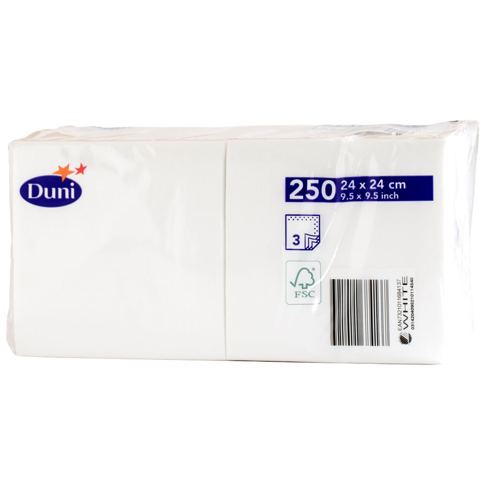 Duni Zelltuch Servietten 3-lagig 24 x 24 cm weiß Duni Zelltuch Servietten 3-lagig 24 x 24 cm weiß