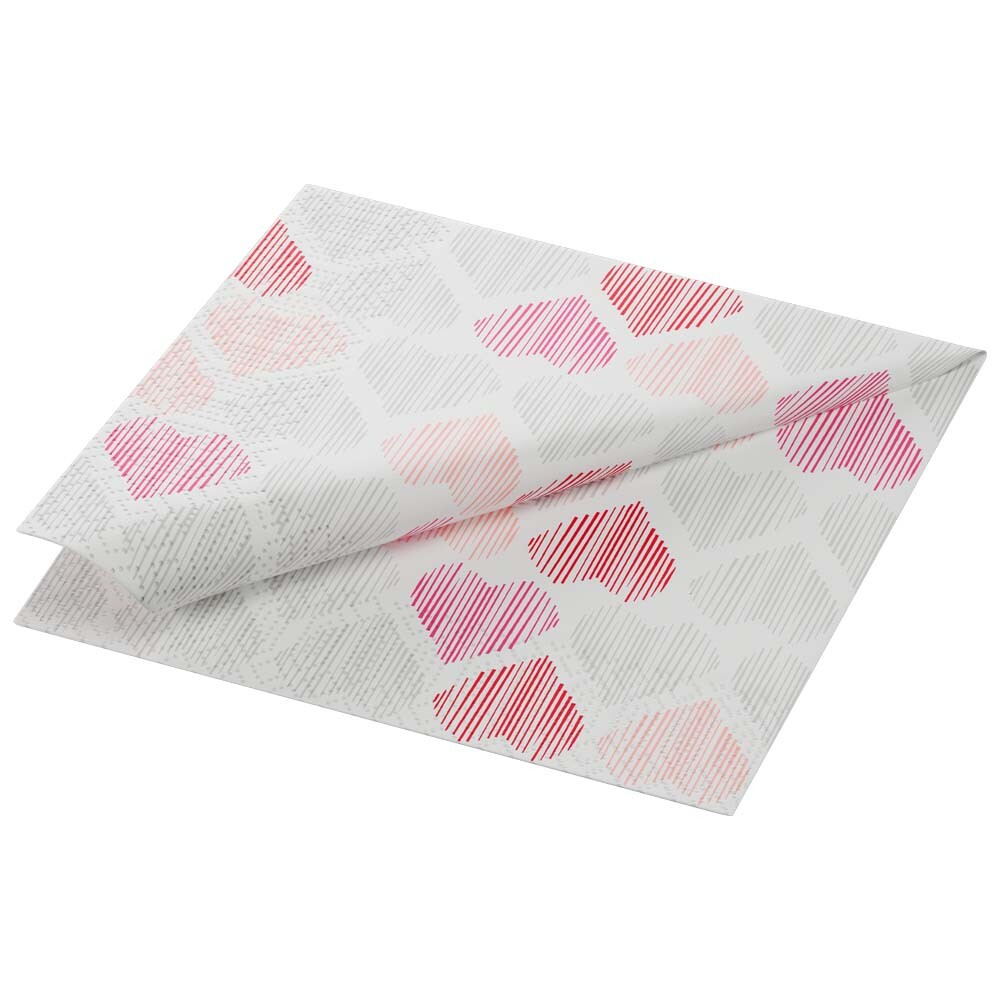 Duni Zelltuch-Servietten 33 x 33 cm 1/4 Falz 50er Pack Amour