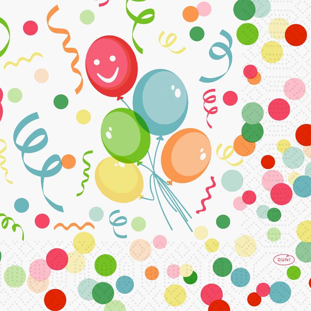 Duni Zelltuch-Servietten 33 x 33 cm 1-4 Falz 50er Pack Happy Bubbles Balloon Duni Zelltuch-Servietten 33 x 33 cm 1-4 Falz 50er Pack Happy Bubbles Balloon