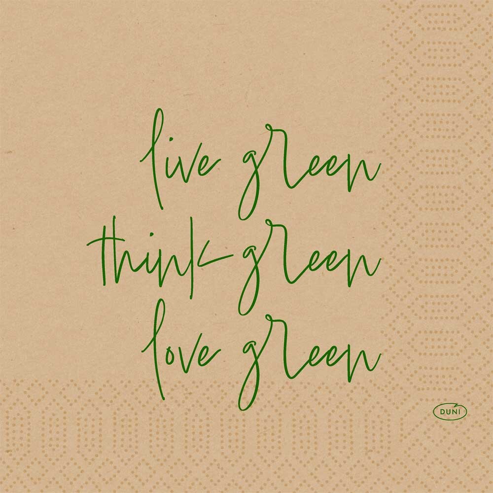 Duni Zelltuch-Servietten 33 x 33 cm 1-4 Falz 50er Pack Love Green