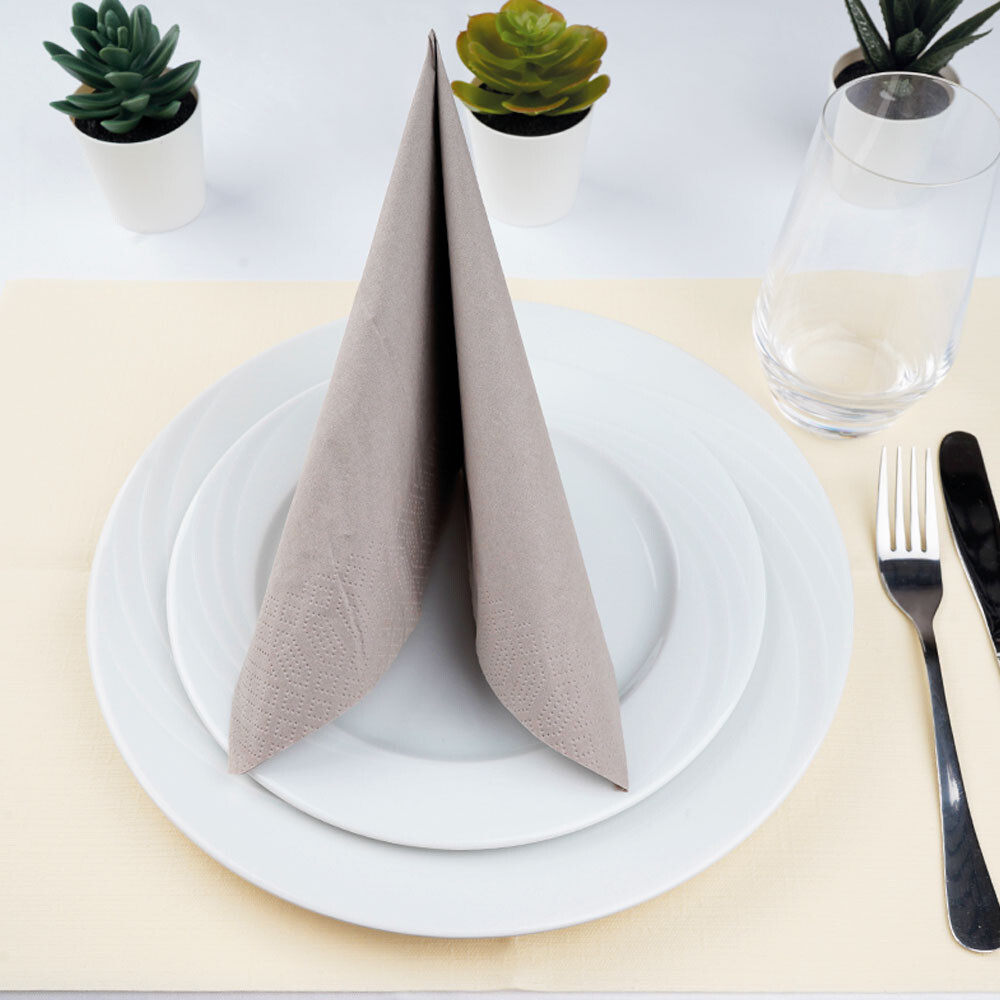 Duni Zelltuch-Servietten 33 x 33 cm 1-4 Falz Greige Duni Zelltuch-Servietten 33 x 33 cm 1-4 Falz Greige
