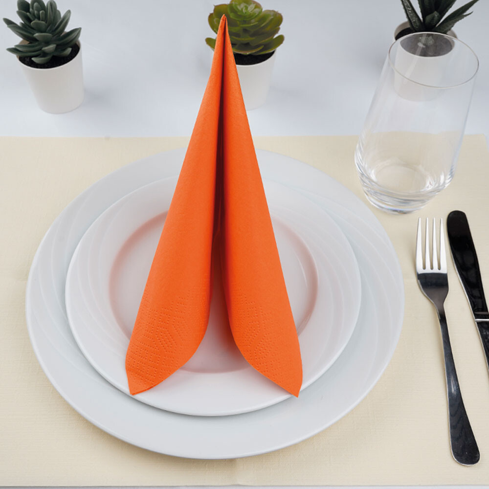 Duni Zelltuch-Servietten 33 x 33 cm 1-4 Falz Sun Orange