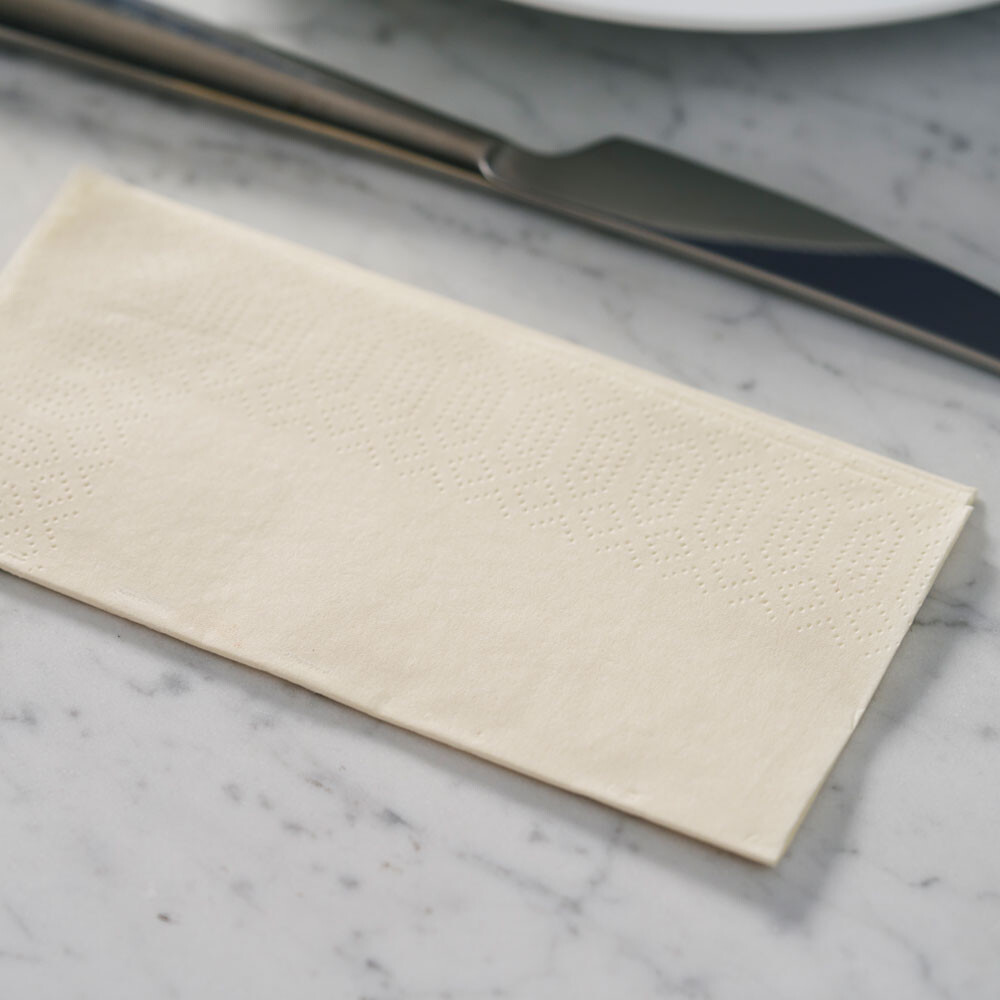 Duni Zelltuch-Servietten 33 x 33 cm 1-8 Buchfalz Cream
