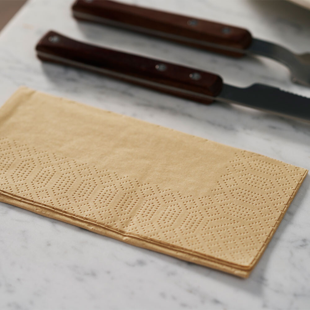 Duni Zelltuch-Servietten 33 x 33 cm 1-8 Buchfalz natural brown