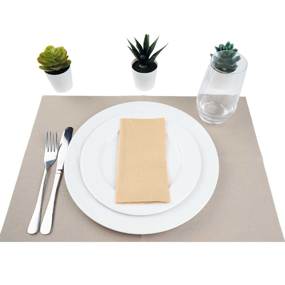 Duni Zelltuch-Servietten 33 x 33 cm 1-8 Buchfalz natural brown