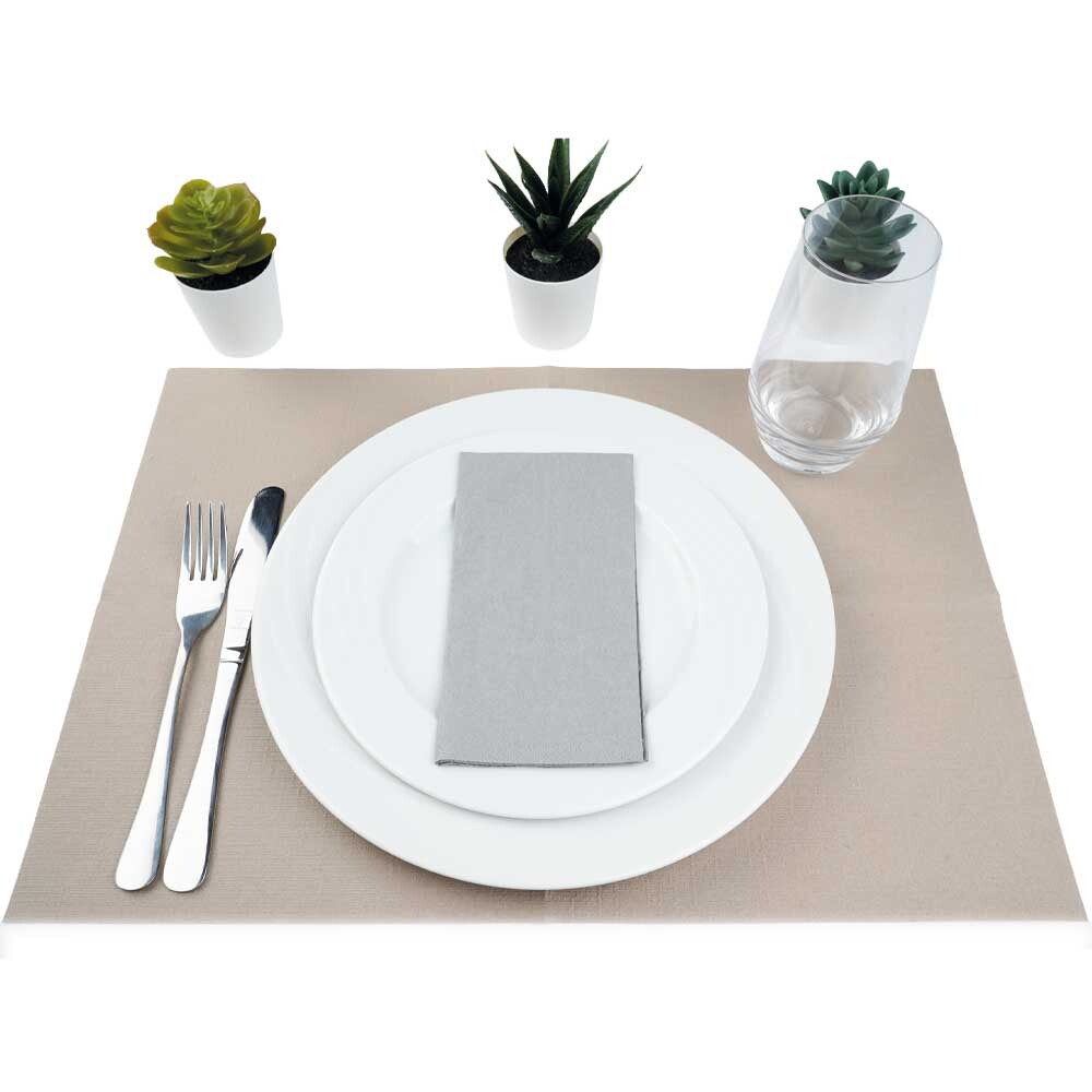 Duni Zelltuch-Servietten 33 x 33 cm 1-8 Kopffalz Granite Grey