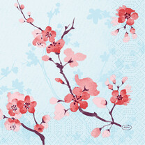Duni Zelltuch-Servietten - 33 x 33 cm Cherry Breeze blue