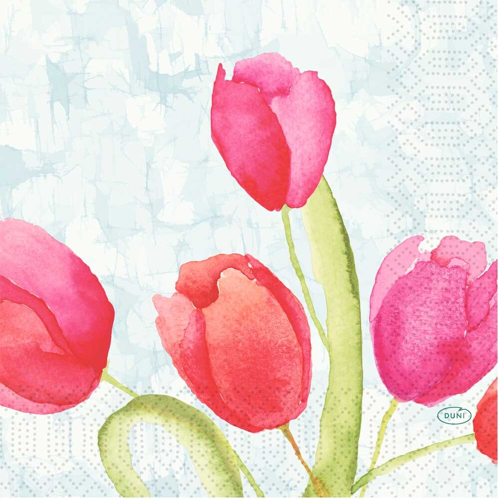 Duni Zelltuch-Servietten - 33 x 33 cm Painted Tulips Duni Zelltuch-Servietten - 33 x 33 cm Painted Tulips
