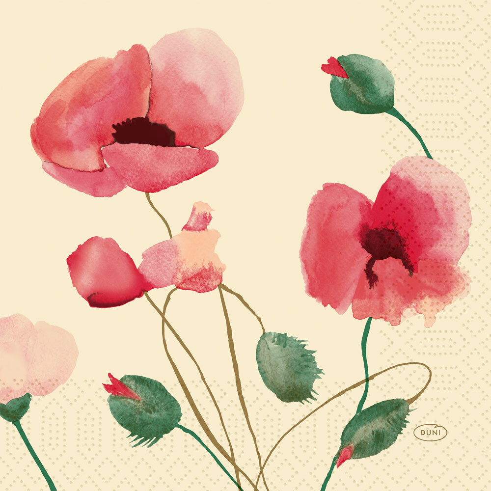 Duni Zelltuch-Servietten 33 x 33 cm Poppy Charm Duni Zelltuch-Servietten 33 x 33 cm Poppy Charm