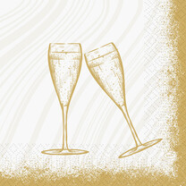 Duni Zelltuch-Servietten 33 x 33 cm Sparkly Cheers White 50er Pack