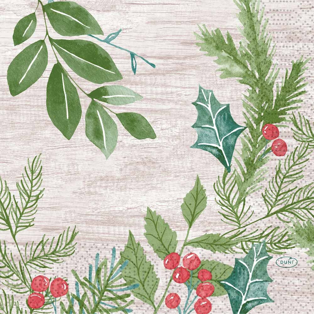 Duni Zelltuch-Servietten - 33 x 33 cm Winter Greenery 204450 Duni Zelltuch-Servietten - 33 x 33 cm Winter Greenery 204450