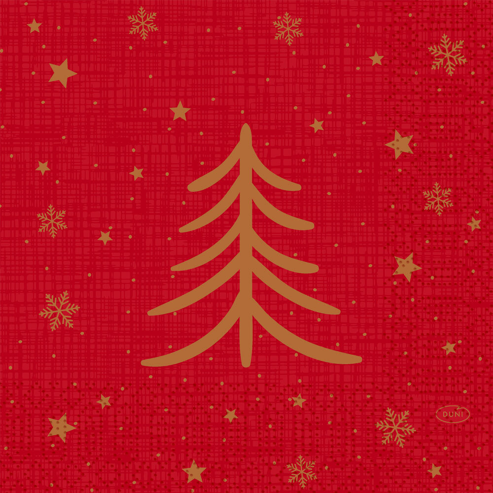 Duni Zelltuch-Servietten - 33 x 33 cm Shimmer Trees 211619