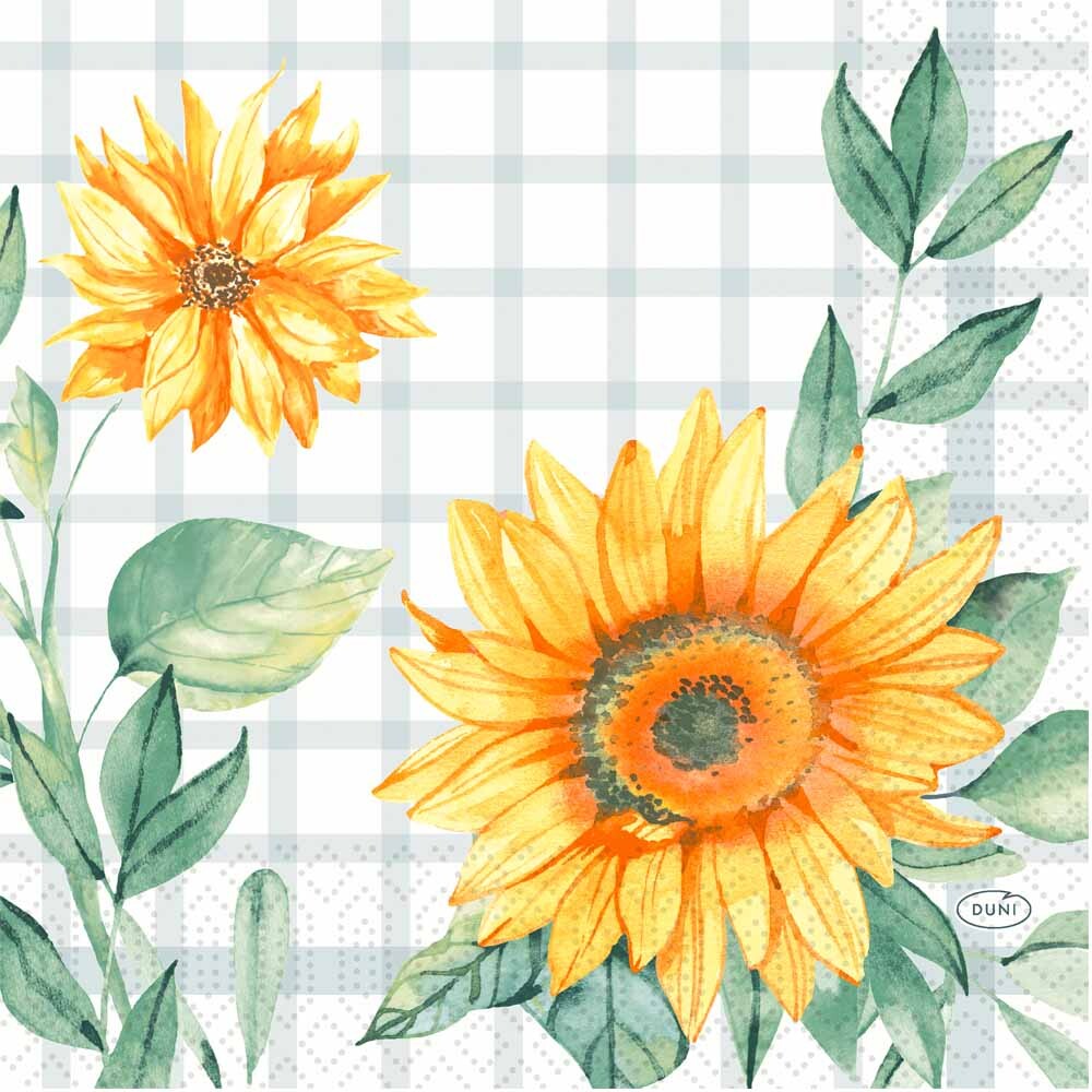 Duni Zelltuch-Servietten - 33 x 33 cm Sunflower Day 1000 Stück