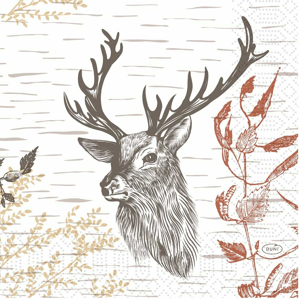 Duni Zelltuch-Servietten 33 x 33 cm Wood + Deer 1.000 Stück