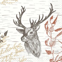 Duni Zelltuch-Servietten 33 x 33 cm Wood  Deer 500 Stück