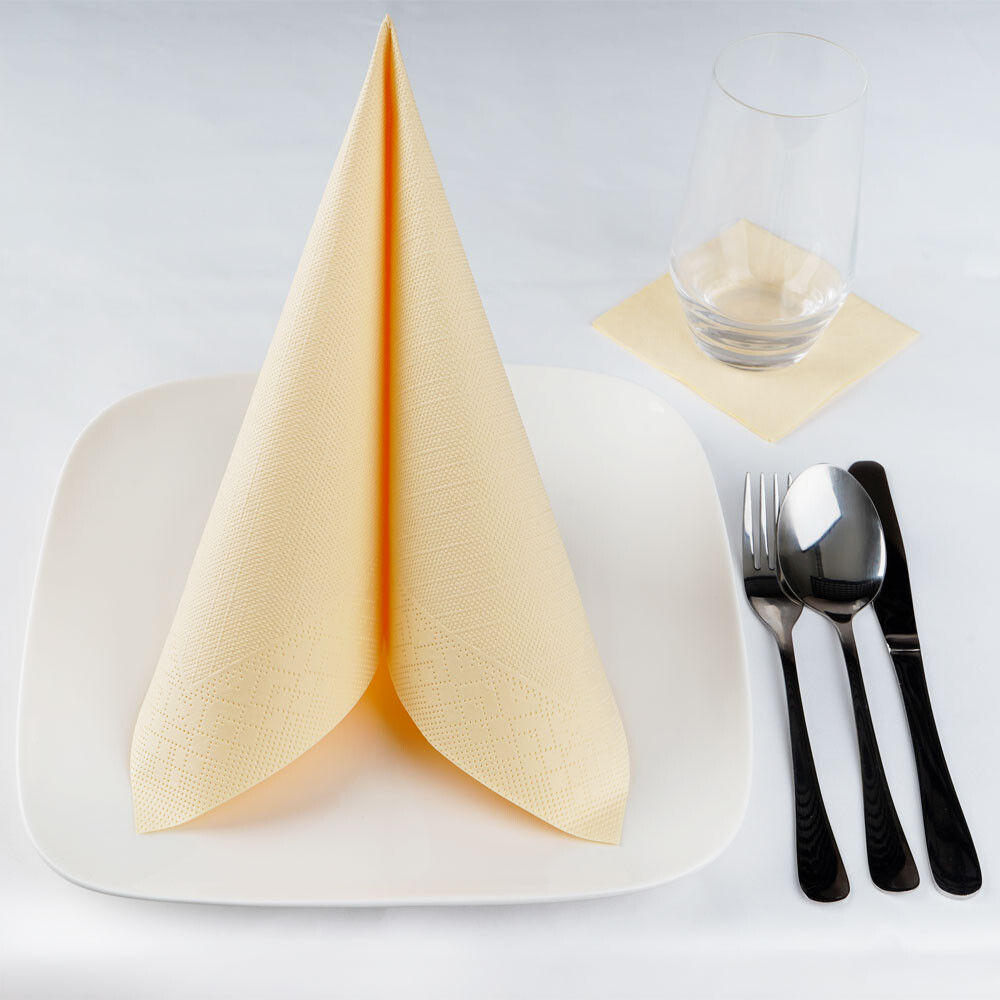 Duni Zelltuch-Servietten 40 x 40 cm 1-4 Falz 3-lagig Cream Duni Zelltuch-Servietten 40 x 40 cm 1-4 Falz 3-lagig Cream