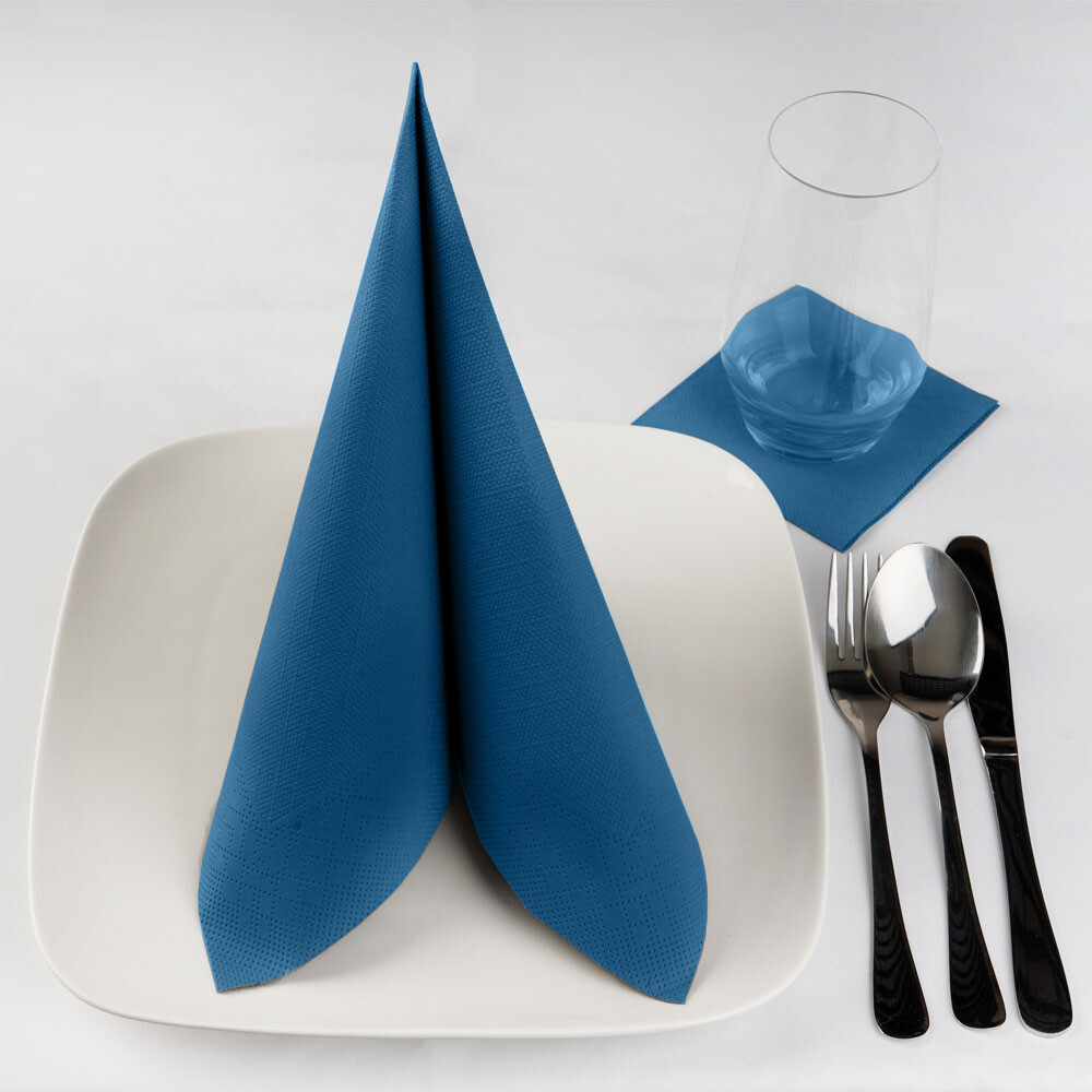 Duni Zelltuch-Servietten 40 x 40 cm 1-4 Falz 3-lagig Dunkelblau Duni Zelltuch-Servietten 40 x 40 cm 1-4 Falz 3-lagig Dunkelblau