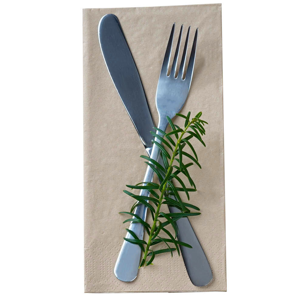 Duni Zelltuch-Servietten 40 x 40 cm 1-8 Buchfalz natural brown Duni Zelltuch-Servietten 40 x 40 cm 1-8 Buchfalz natural brown