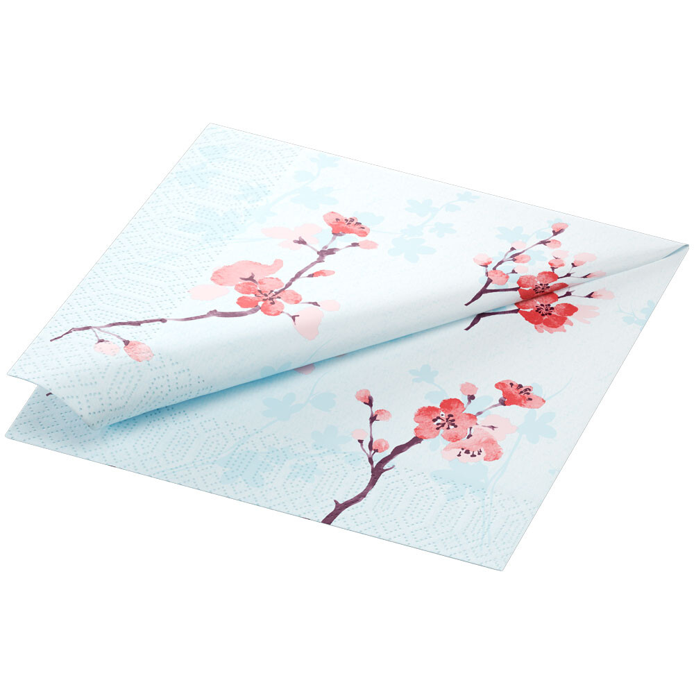 Duni Zelltuch-Servietten - 40 x 40 cm Cherry Breeze blue