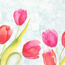 Duni Zelltuch-Servietten - 40 x 40 cm Painted Tulips